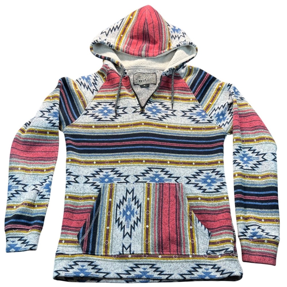 Brooklyn Cloth Mens Medium Southwestern Geometric Quarter‎ Zip Hoodie Multicolor
